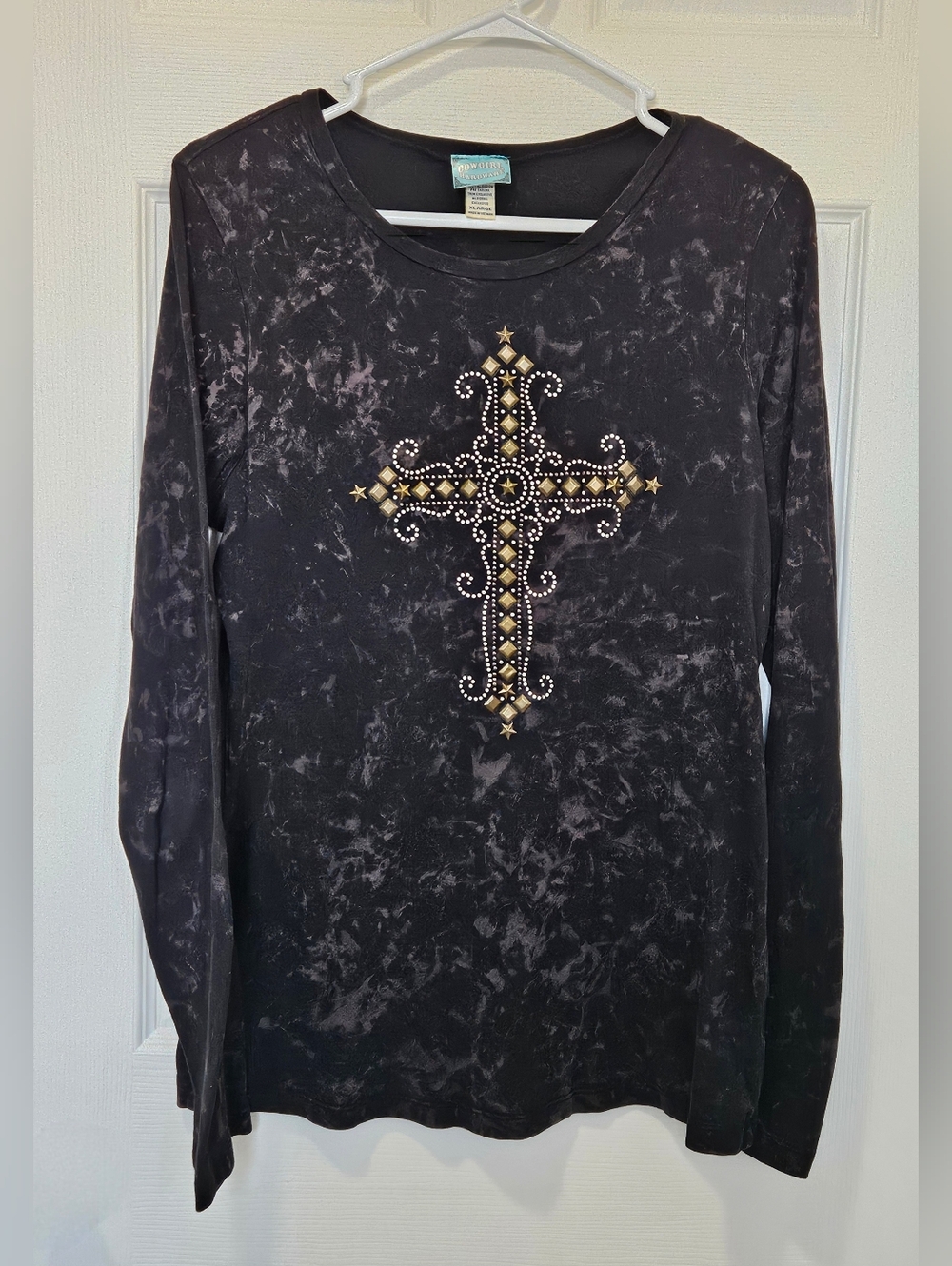 Cowgirl Hardware Charcoal Logo Graphic Tee - Black & Turquoise